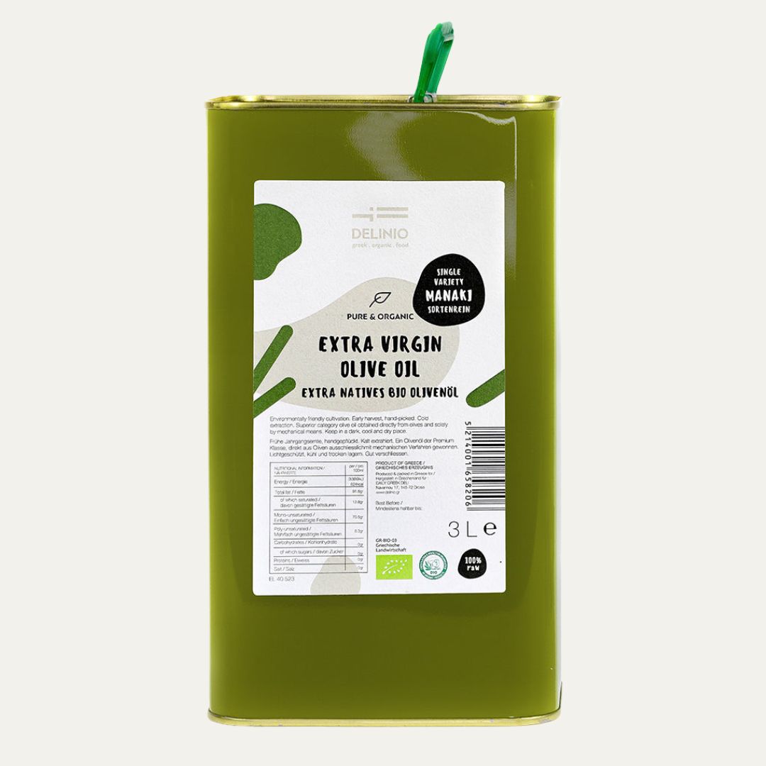 Extra Natives Bio Olivenöl MANAKI, 3 Liter - Early harverst