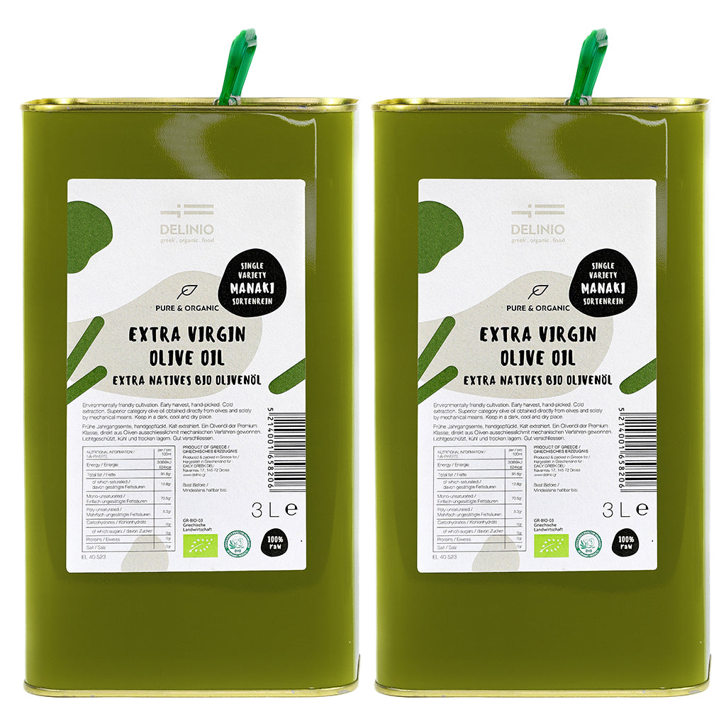 Extra Natives Bio Olivenöl MANAKI, 3 Liter - Early harverst