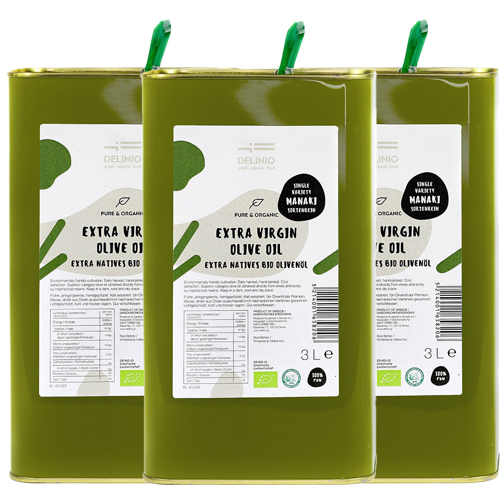 Extra Natives Bio Olivenöl MANAKI, 3 Liter - Early harverst Oktober 2024