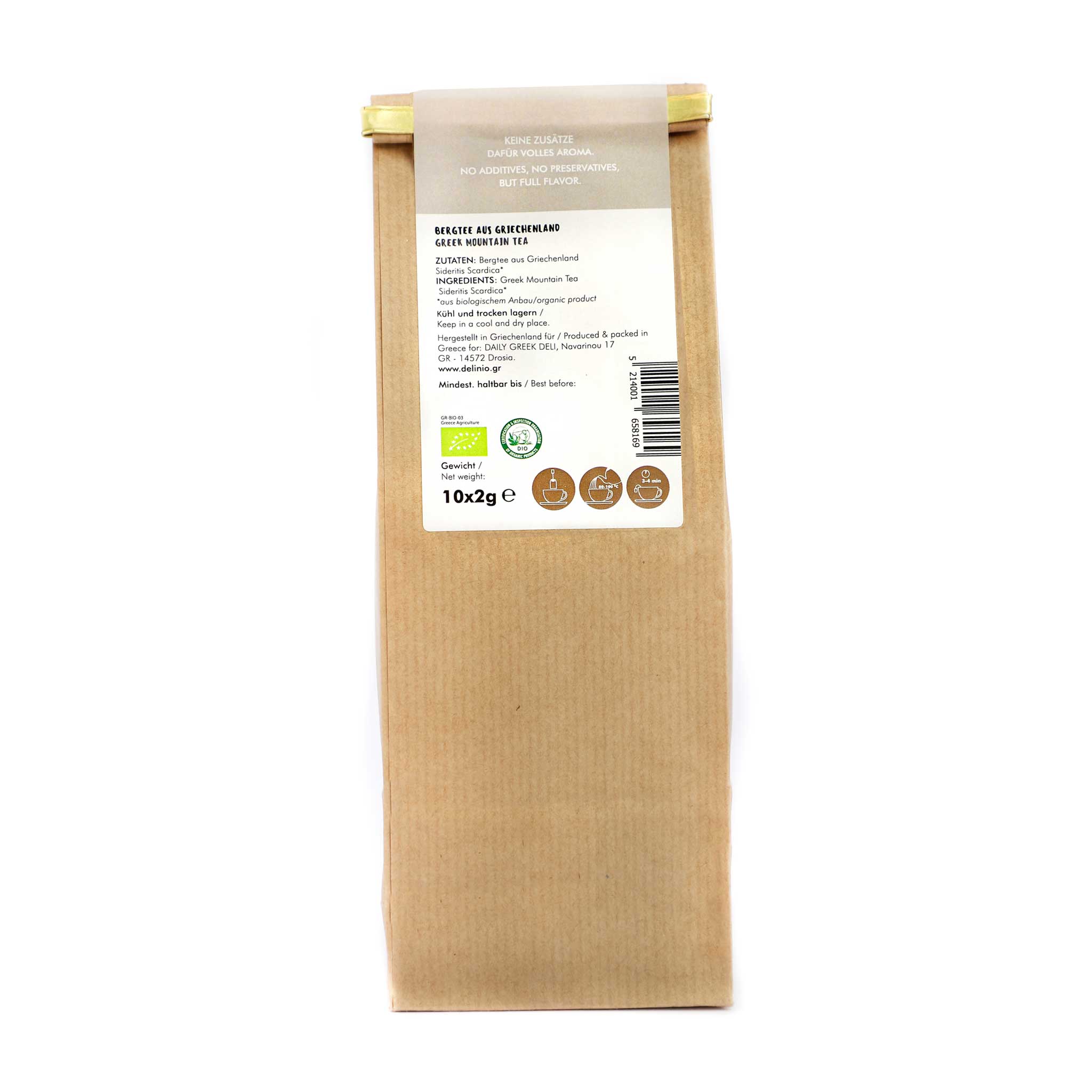 Griechischer Bio Bergtee, 10 x 2 gr Teebeutel