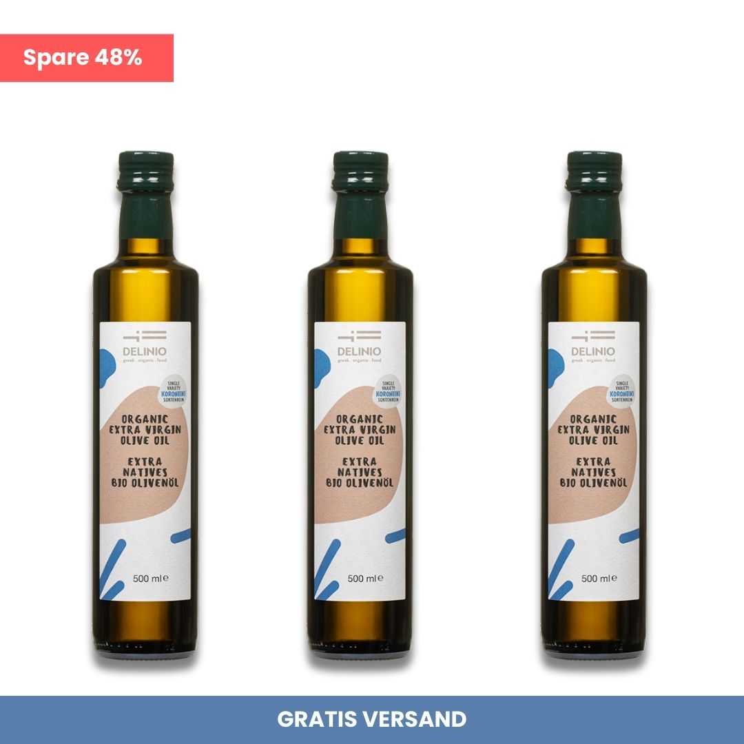 FOCUS Deal - 3 x 500ml Extra Natives Bio Olivenöl, KORONEIKI