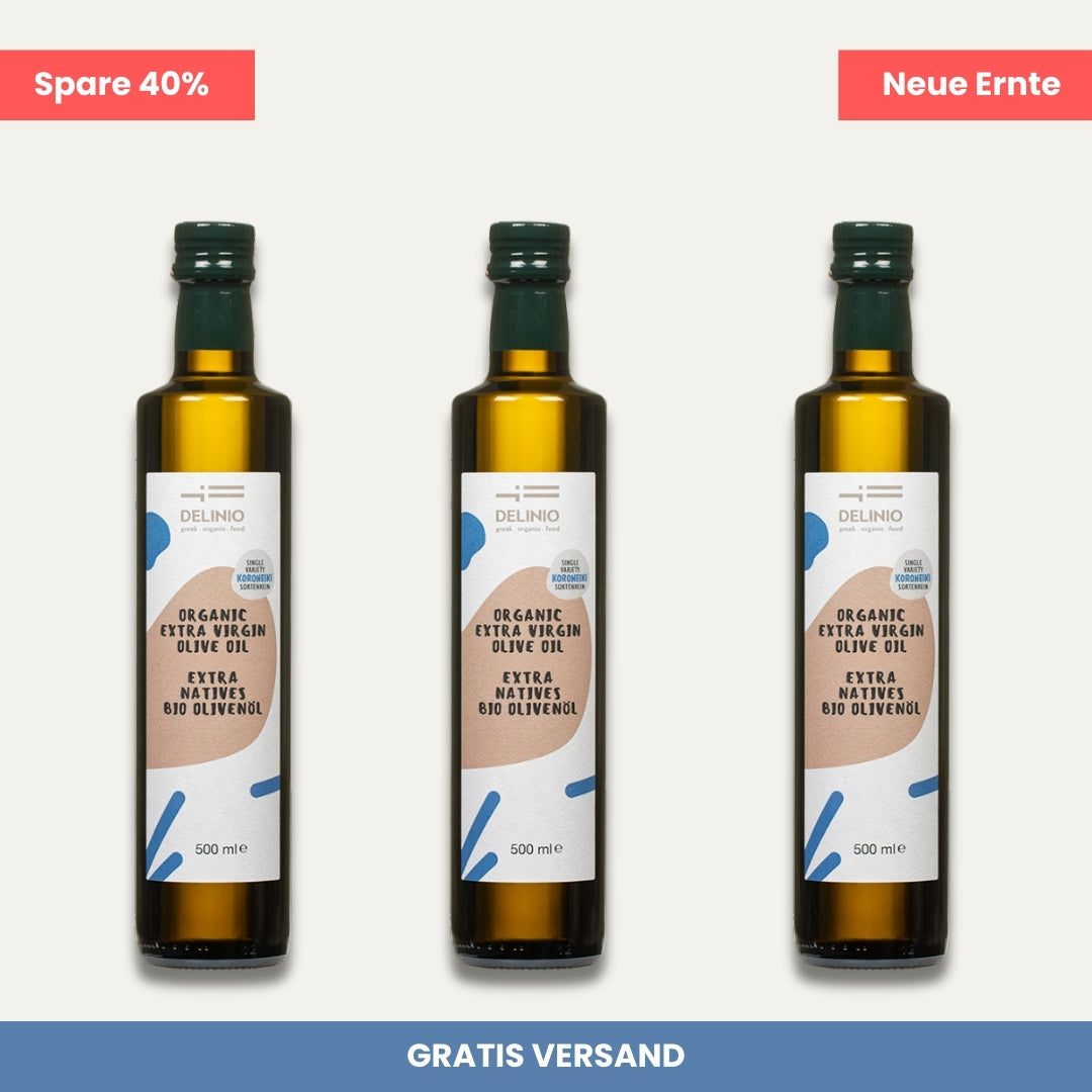3 x 500ml Extra Natives Bio Olivenöl, KORONEIKI