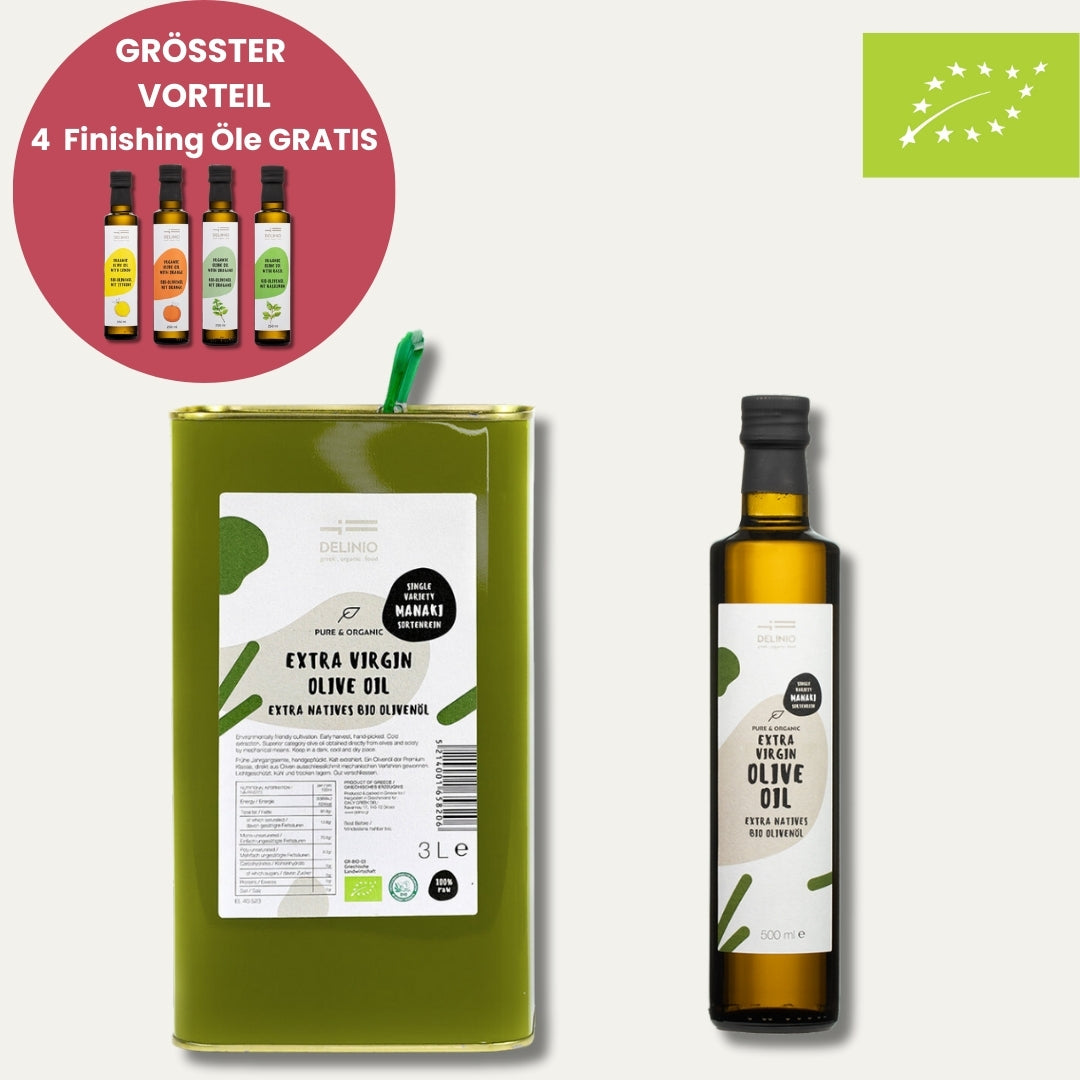 DELINIO Bio-Olivenöl-Nachfüll-Set
