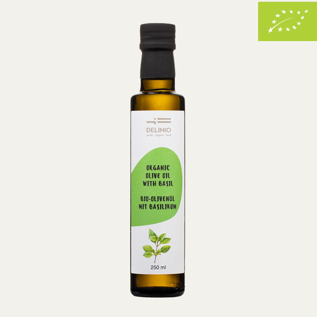 Bio Olivenöl mit Basilikum, 250 ml