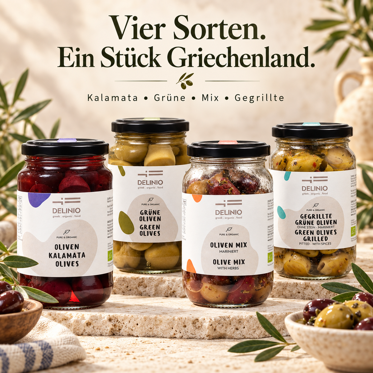 Bio Oliven-Probierset / 4 Sorten