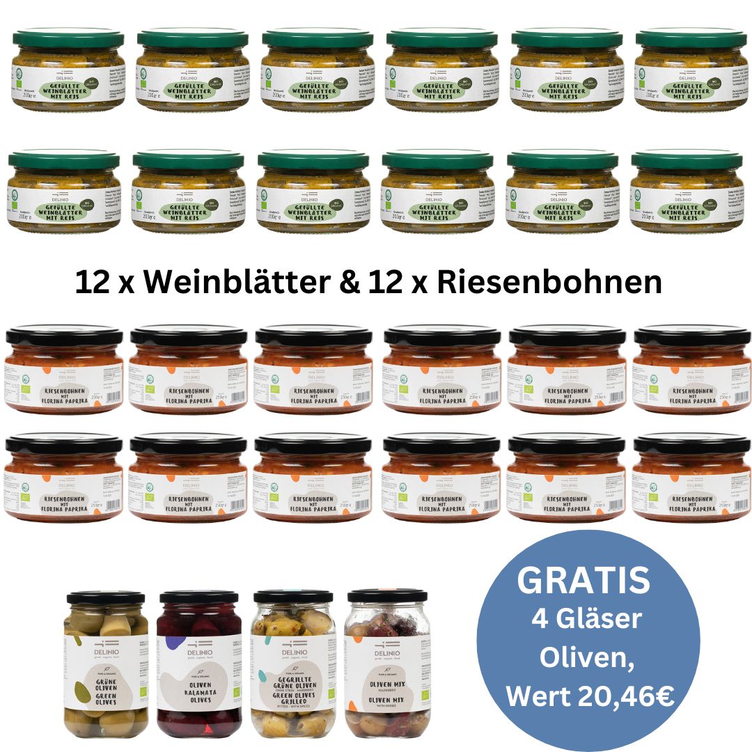 12 & 12 -Weinblätter und Riesenbohnen