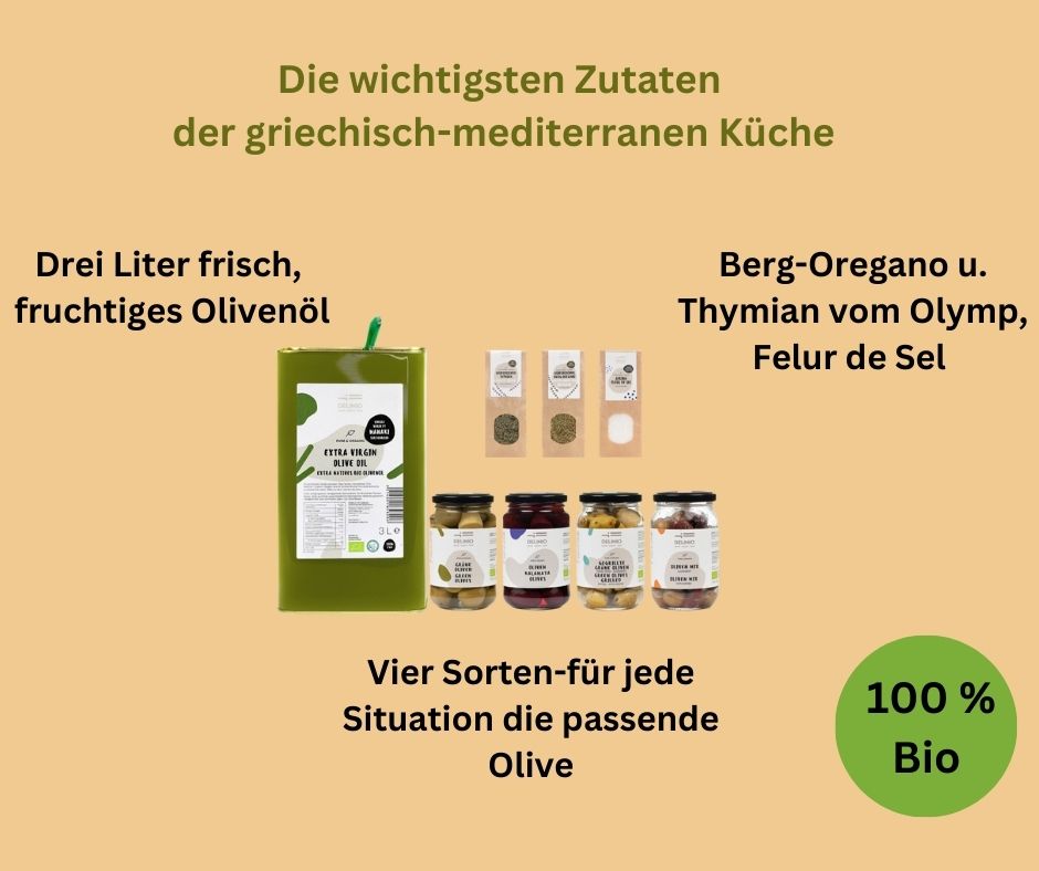 Familien Paket, mit 1 x 3 L Bio-Olivenöl / 9 Produkte