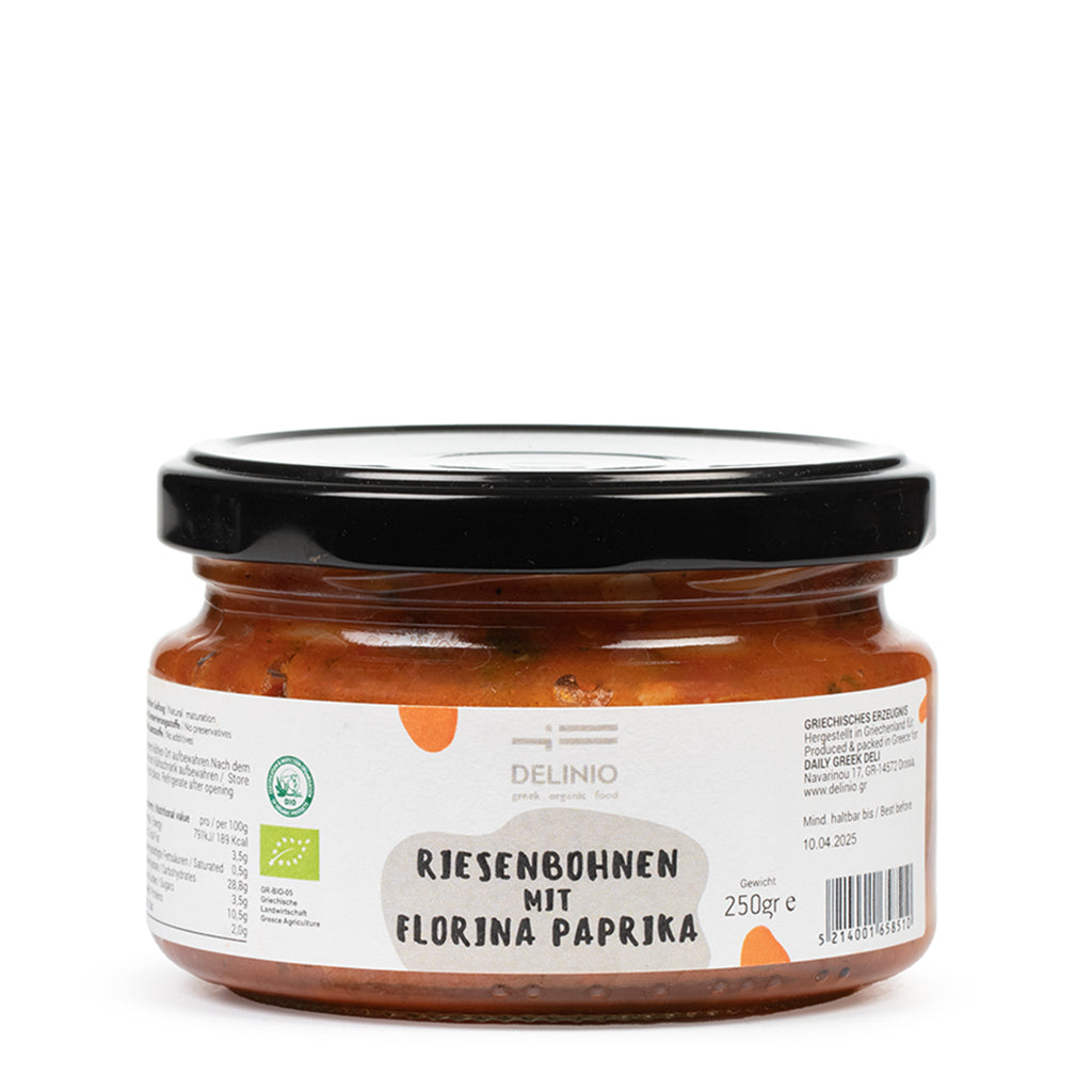 Riesenbohnen mit Paprika, Bio, vegan, 250 gr