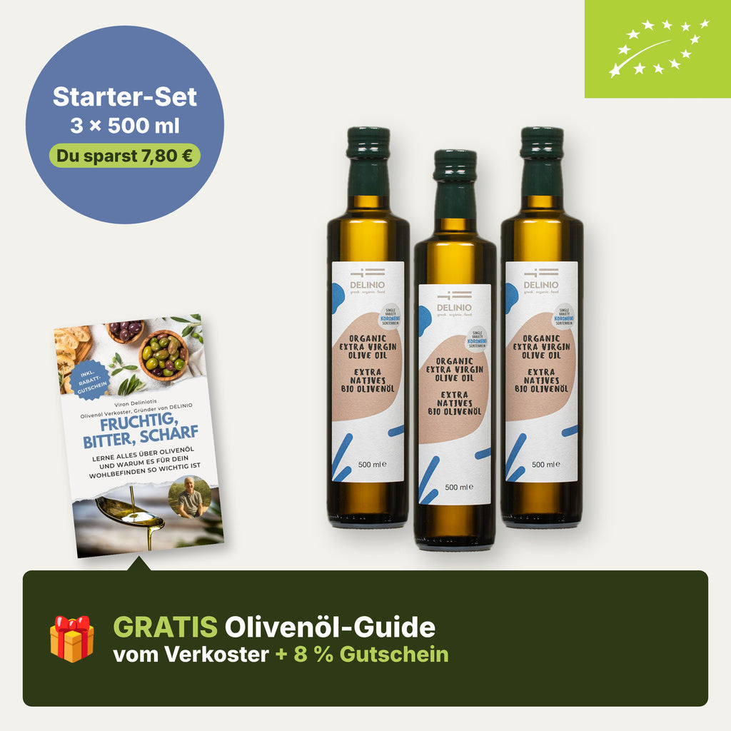 Starter-Set, 3 x 500 ml Extra Natives Bio Olivenöl