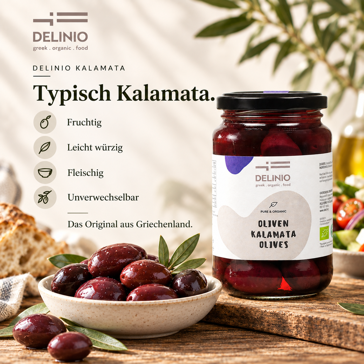 Kalamata Bio - Oliven, 370 gr Glas