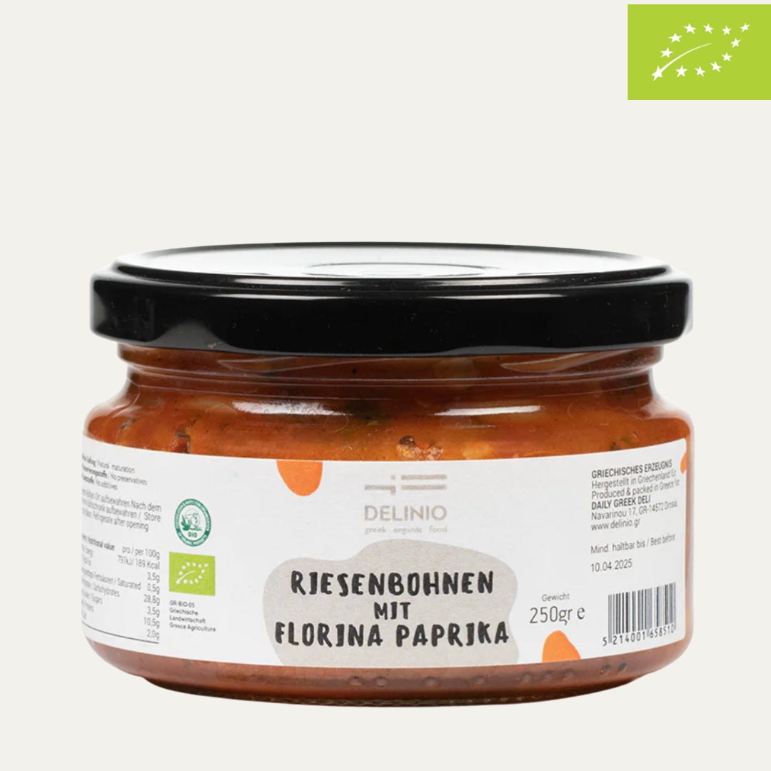 Riesenbohnen mit Paprika, Bio, vegan, 250 gr