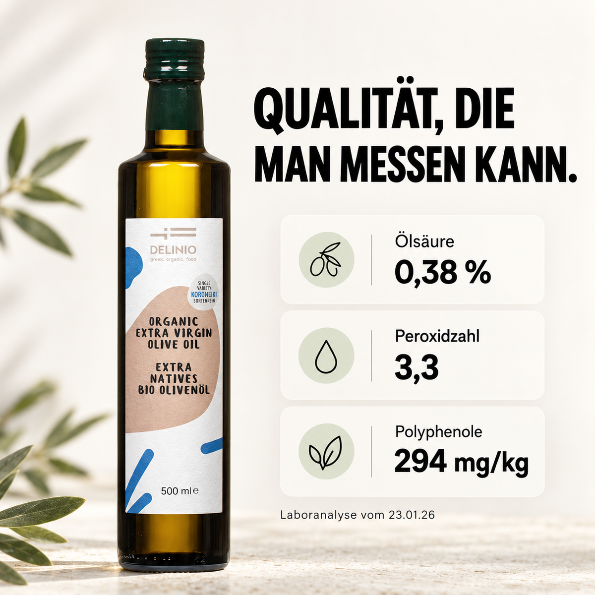 Extra Natives Bio Olivenöl, KORONEIKI, 3 L