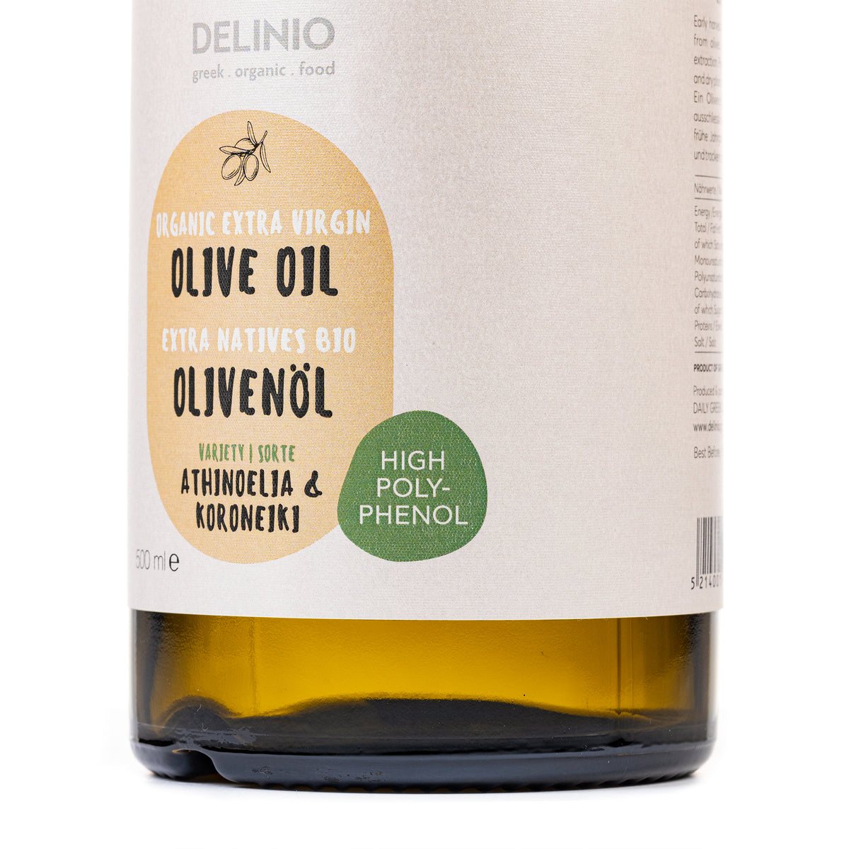 High Polyphenol Premium Bio Olivenöl, 500 ml